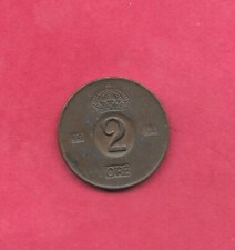 SWEDEN KM821 1954 2 ORE VF-VERY FINE NICE CIRCULATED OLD VINTAGE BRONZE COIN