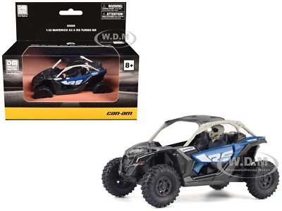 CAN-AM MAVERICK X3 X RS TURBO RR BLUE & GRAY W/DRIVER 1/32 BY BRP MODELS 60005