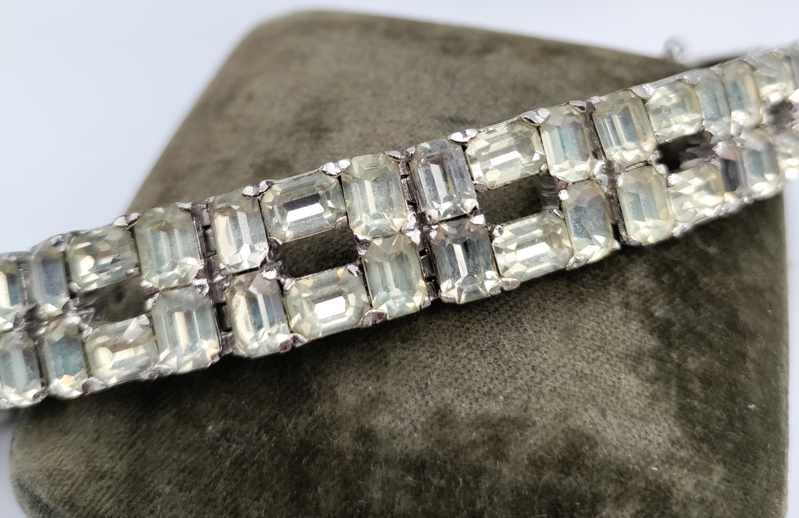 Eisenberg Script "E" Weighty Rhinestone Bracelet … - image 11