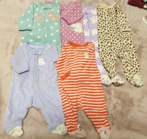 Bebe Nina Carters Recien Nacido Lote De 6 Forro Polar Terry Cloth Traviesas Ebay