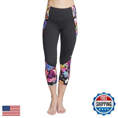 Mazu Swim Capri Leggings for Women High Waist Leggings Yoga Pant Tummy Contro