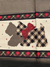 3 Yards x 44 Wide Daisy Kingdom Scottie Dog Border Fabric Plaid Cotton 1997