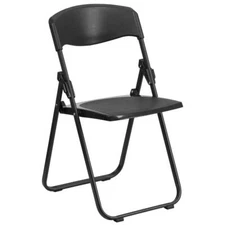 HERCULES Series 500 lb. Capacity Heavy Duty Black Plastic Folding Chair with...