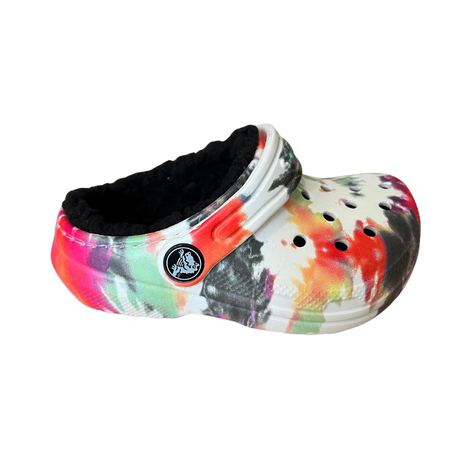 Crocs Classic Lined Tie-Dye Clog gefüttert Black/Multi 206683-0C4 Kinder 19-31 - Bild 2 von 4
