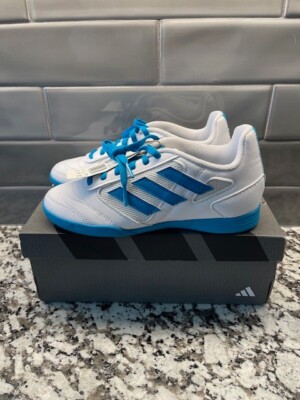 adidas Super Sala 2 Indoor Shoes - Cloud White / Bold Aqua Kids size 3.5