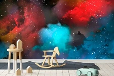 3D Colorful Smoke Wallpaper Wall Mural Removable Self-adhesive Sticker 534