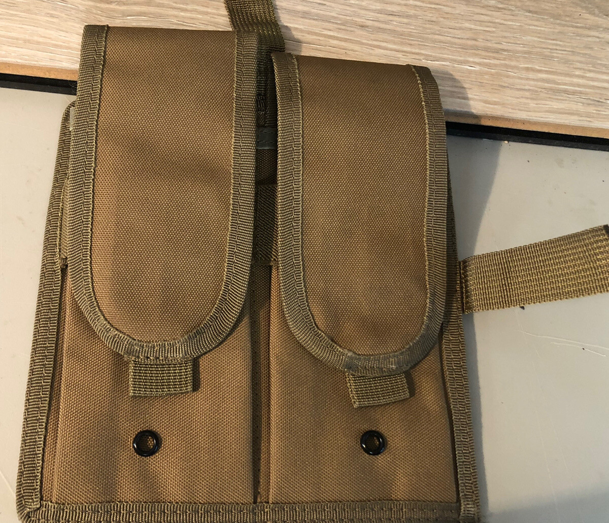 Tan Double Magazine Pouch For Modern Tactical Rifles BB Airsoft-image