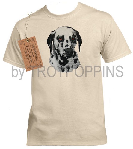 1-MENS WEAR-DALMATIAN FACE PORTRAIT DOG BREED PET LOVER GRAPHIC PRINTED T-SHIRT - Picture 10 of 13