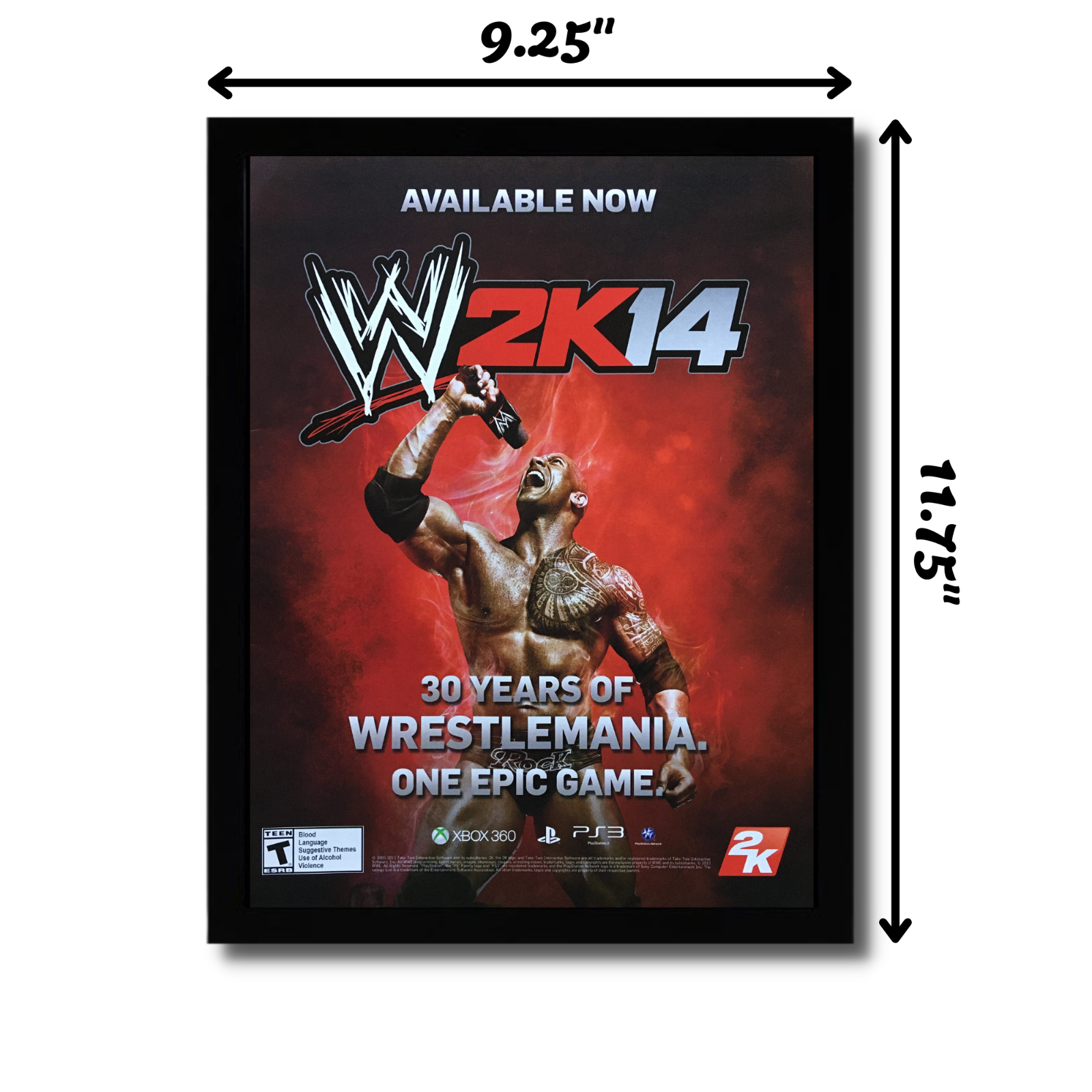 WWE 2K14 Framed Print Ad/Poster PS3 Xbox 360 Dwayne Johnson "THE  ROCK" Wrestling | eBay