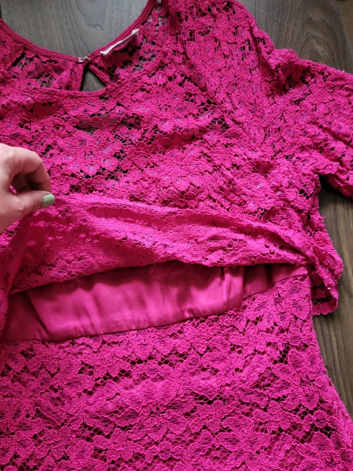 Whistles Pink Lace Floral Evening Dress Size 12 eBay