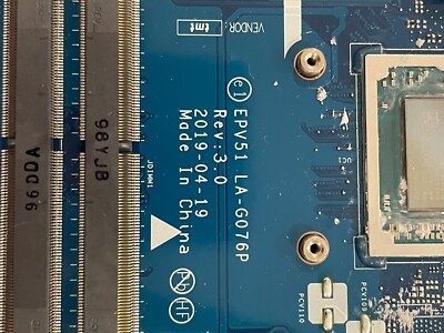 HP Motherboard LA-G076P AMD Ryzen 3 2200U 2.50 GHZ