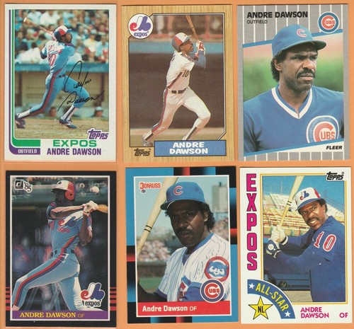 Andre Dawson, Chicago Cubs, Montreal Expos, Vintage 6 card LOT #3, HOF!