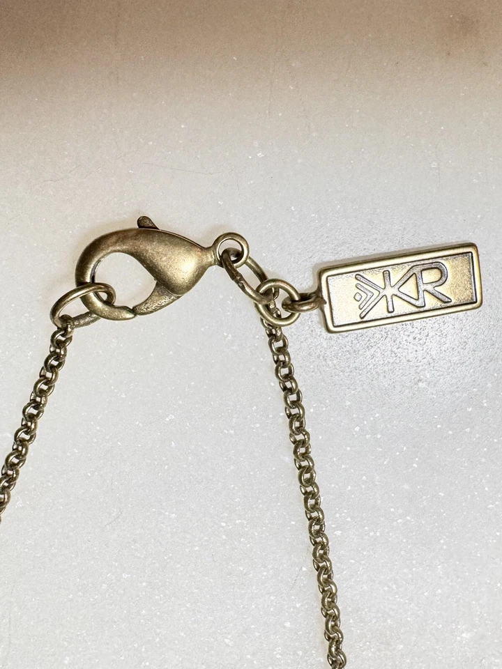 Colar Silpada K&R Go Wild latão couro bovino resina cristais 28" - Imagem 3 de 4