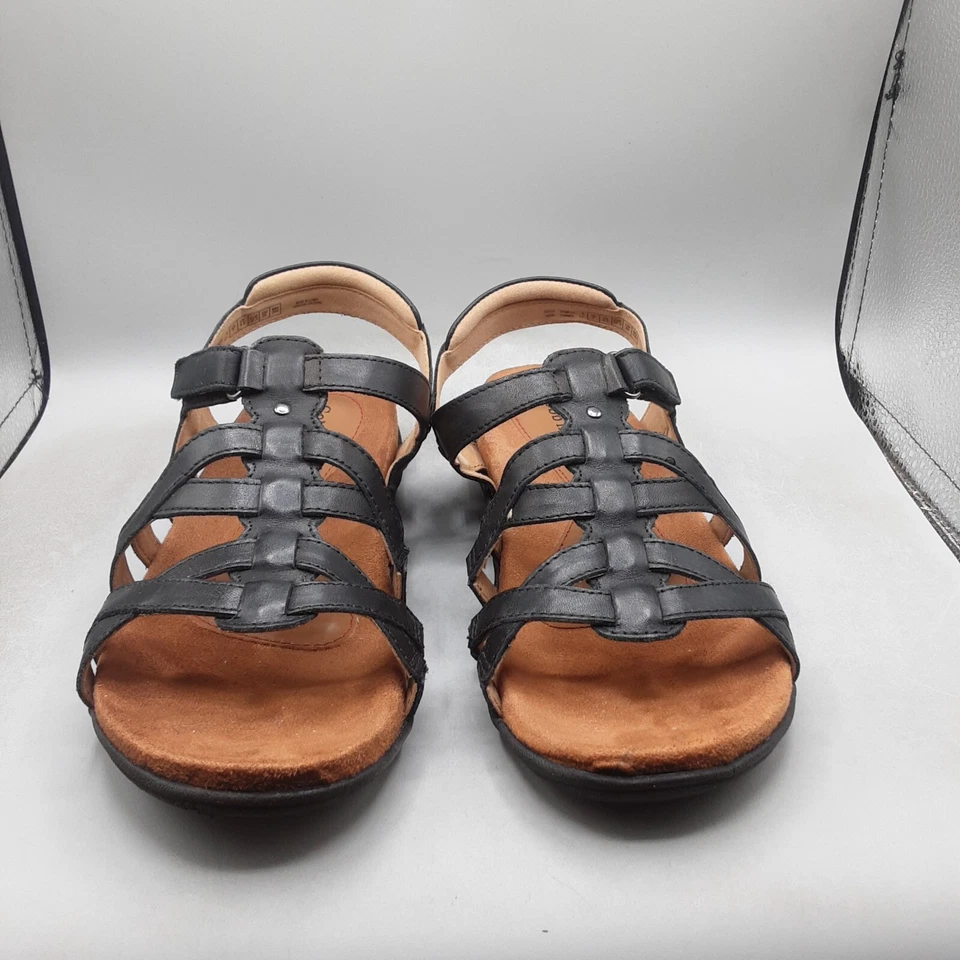 Sandalias para mujer Cobb Hill Rubey tejidas con tiras 7W negras A11 Foto 2 de 4