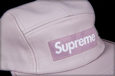 supreme leather camp cap