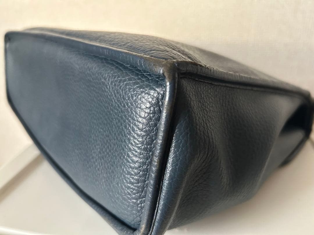 Auth Christian Dior Bag Flap Handbag Vintage Navy Leather Crossbody Women's thumbnail 9