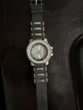 Techno Pave Iced Bezel Quartz Watch Silver To...