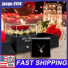 Eternal Preserved Rose Gift Box With Necklace for Mom Wife Girlfriend Gifts