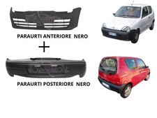 COPPIA PARAURTI ANTERIORE C/AC E POSTERIORE NERI PER FIAT SEICENTO 600 2000-2010