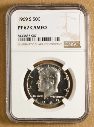 1969 S Proof Kennedy Silver Half Dollar NGC PF 67 Cameo