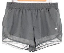 Avia Shorts Girls L 12-14 Gray Athletic Running Dolphin Hem Lined Gym Training