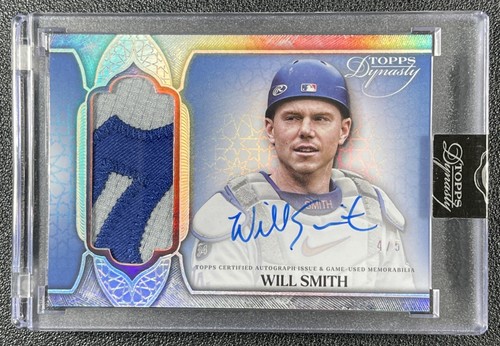 WILL SMITH 2025 TOPPS DYNASTY #DAP-WS3 GAME-USED PATCH AUTO SILVER 4/5 DODGERS