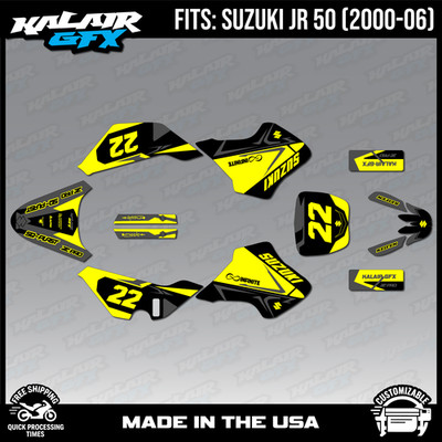 Graphics Kit for SUZUKI JR50 (2000-2006) JR 50  Evader Series  - Yellow Shift