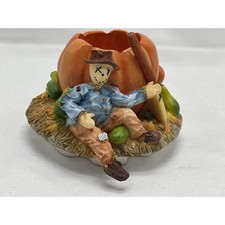 S'Toppers Pumpkin and Scarecrow Candle Capper 4 Ceramic Fall