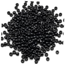 1000 Pcs Acrylic Black Pony Beads 6x9mm Large Hole Pen Hair Kandi Beads BLACK