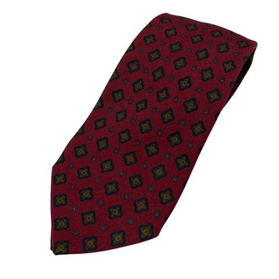 E.MARINELLA Small Pattern Wool Tie, Regular, Bordeaux mens USED
