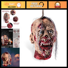 Bloody Severed Zombie Corpse Head Prop - Halloween Hanging Decoration, Creepy Ho
