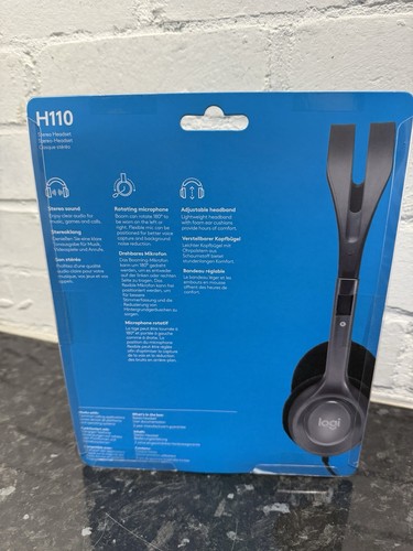 Logitech H110 Wired Headset Stereo 3.5mm Jack Noise Cancelling Microphone - Afbeelding 2 van 2
