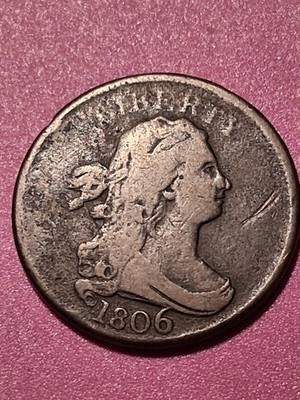 1806 DRAPED HALF CENT. VG CONDITION . LARGE 6.