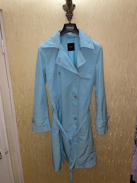 Women Max Mara Trench Coat Turquoise 36 / S / 44