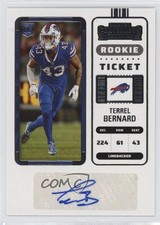 2022 Panini Contenders Rookie Ticket Terrel Bernard #192 Auto 1o52
