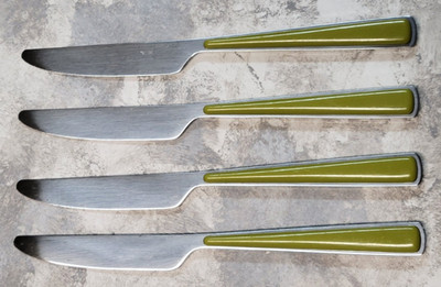 4 Fiesta Green Dinner Butter Table Knives Fiestaware Stainless Knife Set
