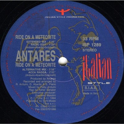 Antares - Ride On A Meteorite (Vinyl 12'' - 1994 - IT - Original)