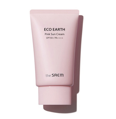 the SAEM Eco Earth Power Pink Sun Cream SPF50+ PA++++ 50g