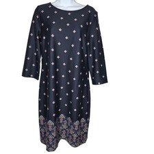 Talbot's Navy Floral Patterned Dress NWT Sz PM