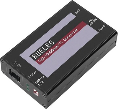 BUELEC Automotive Ethernet Media Converter 100/1000BASE-T1 to TX RJ45 Adapter