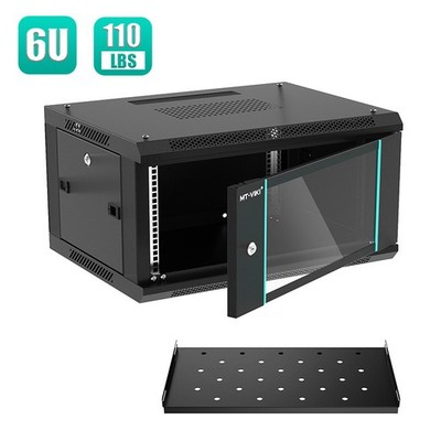 MT-VIKI 6U Wall Mount Server Cabinet Network Rack 17.7'' Deep for 19'' Equipment