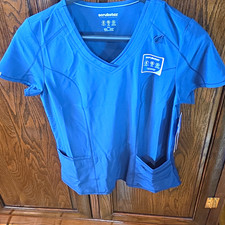 Scrubstar Women s S Blue Solid V-Neck Medical Scrub Top Polyester Blend