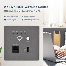 —In-Wall Wireless WiFi Router 300M AP Access Point WiFi Router USB-Charging