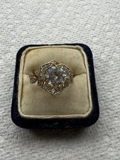 Vermeil Gold over 925 Sterling Silver Flower Statement Ring Size 7 6.5g