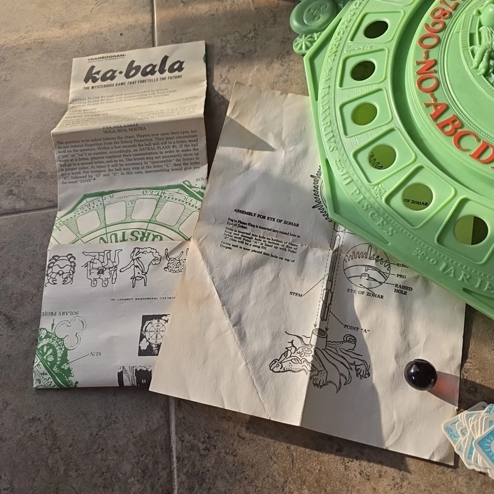 1967 Transogram Ka-Bala Board Game Fortune Telling Tarot 100% Complete - Image 3 of 4