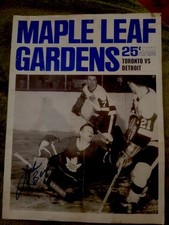 1964-65 JOHNNY BOWER AUTOGRAPH PROGRAM COVER TORONTO MAPLE LEAFS NHL HOCKEY HHOF