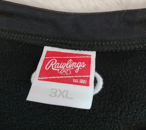 Rawlings Men's Long Sleeve Dugout Baseball Pullover Mesh Sweatshirt Black 3X - Picture 7 of 10