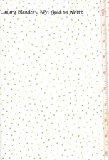 Luxury Blenders Quilt fabric Cotton Gold Metallic Dots PB Textiles White