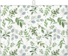 Sage Green Dish Drying Mat for Kitchen Counter Microfiber 24" x 18",
