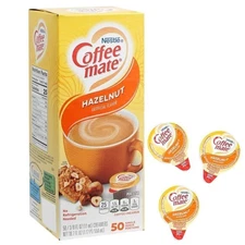 Hazelnut Liquid Coffee Creamer Singles, 50 Creamer Singles Serve Box (18.7 Fl...